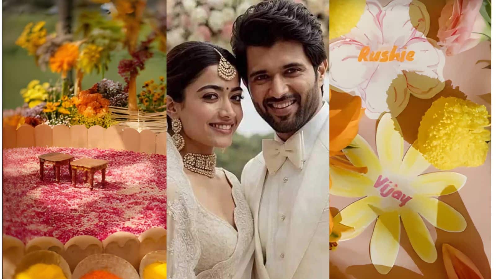 Virosh Haldi Ceremony Pics: रश्मिका मंदाना और विजय ने रंगों और फूलों से सजी हल्दी सेरेमनी की पहली तस्वीरें की शेयर