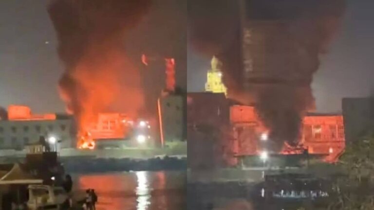 मुंबई में गेट वे ऑफ इंडिया के सामने आधी रात नेवल डॉकयार्ड में लगी भीषण आग, दूर तक दिखा धुएं का गुबार; मचा हड़कंप