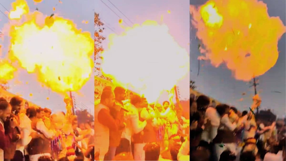 BJYM प्रदेश अध्यक्ष का जोर-शोर से चल रहा था स्वागत, अचानक हाइड्रोजन गुब्बारे में हुआ ब्लास्ट; बाल-बाल ऐसे बची जान- VIDEO