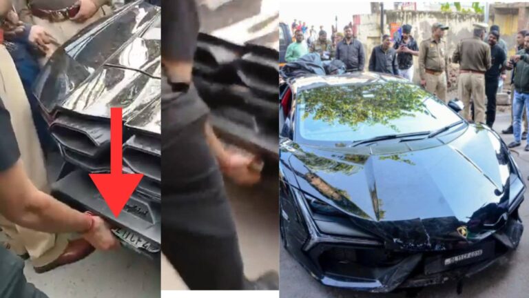बाउंसर ने की लैम्बोर्गिनी की थी नंबर प्‍लेट तोड़ने की कोशिश, कानपुर में 12 करोड़ की कार से हादसे के बाद नया VIDEO आया सामने