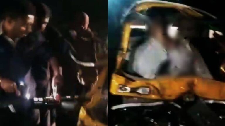 छत्रपती संभाजीनगर में दर्दनाक हादसा, ऑटो रिक्शा में बुरी तरह फंसा ड्राइवर का शरीर; शीशा काटकर निकालनी पड़ी लाश