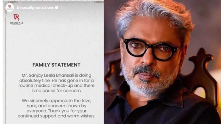 Sanjay leela Bhansali  के हार्ट अटैक की खबरों पर परिवार ने तोड़ी चुप्पी,  कहा– ‘वे बिल्कुल ठीक हैं’