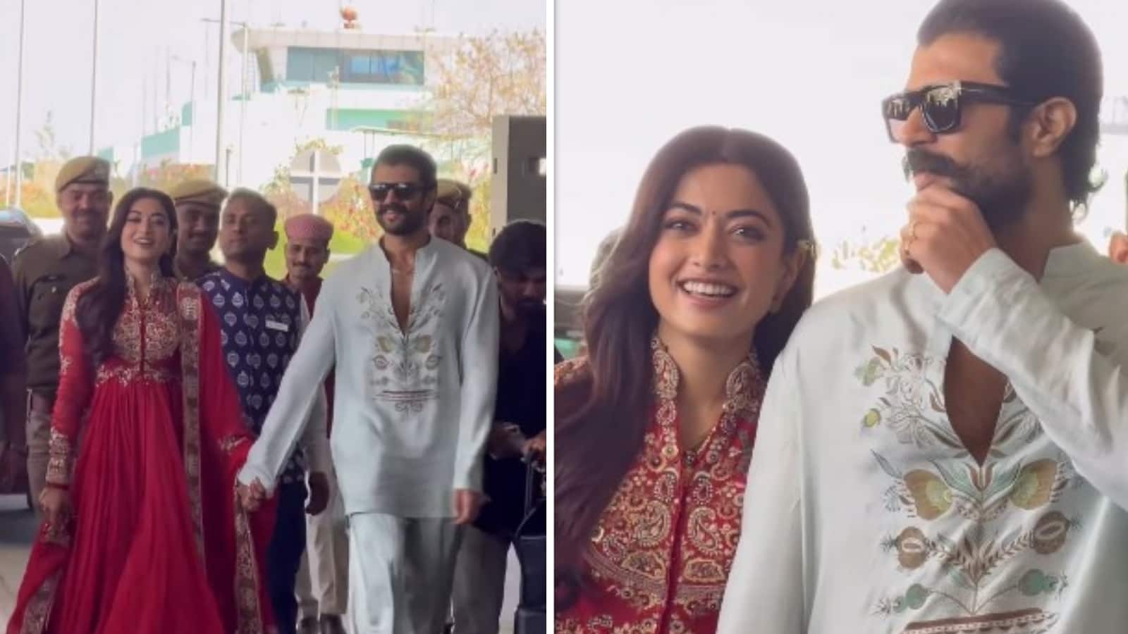 Rashmika-Vijay: शादी के बाद पहली बार स्पॉट हुए रश्मिका-विजय, पैप को जमकर दी फ्लाइंग किस