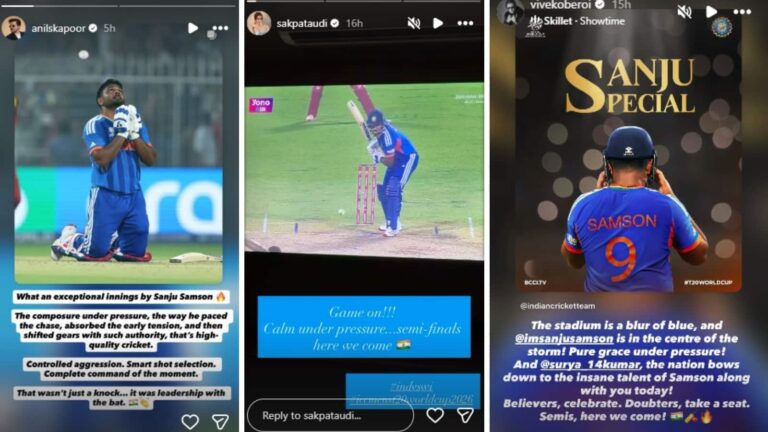 T20 World Cup 2026 Semi Finals: बॉलीवुड सितारों ने टीम इंडिया को किया चीयर,  टी20 विश्व कप 2026 के सेमीफाइनल में पहुंचने पर दी बधाई