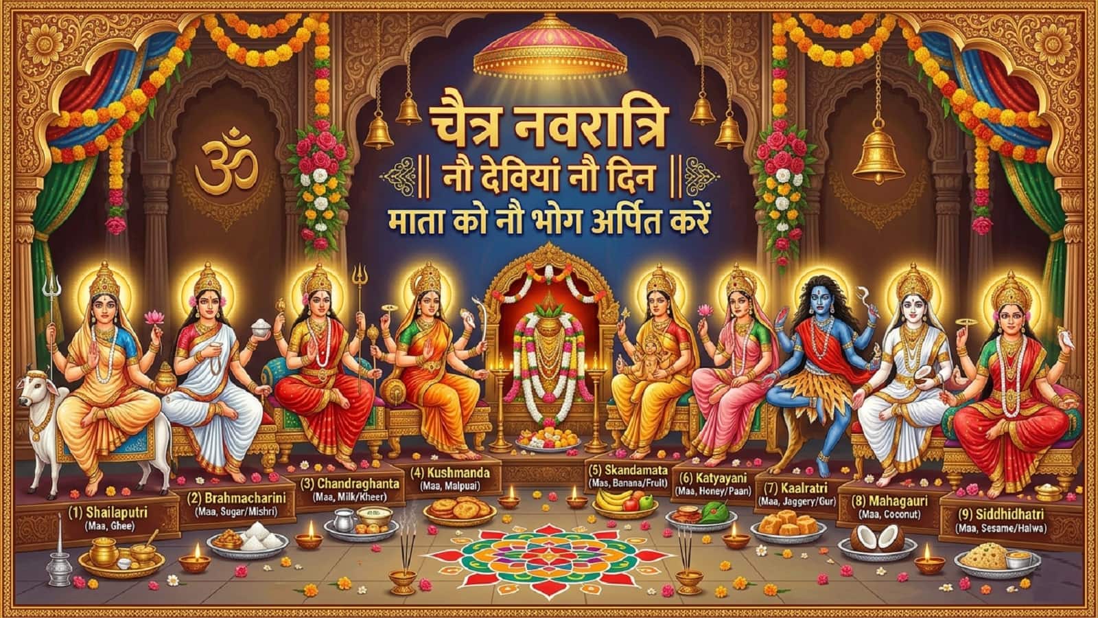 Chaitra Navratri 2026 Bhog: नवरात्रि के नौ दिन, नौ देवियों को लगाएं ये भोग, जानें नौ देवियों के प्रिय भोग