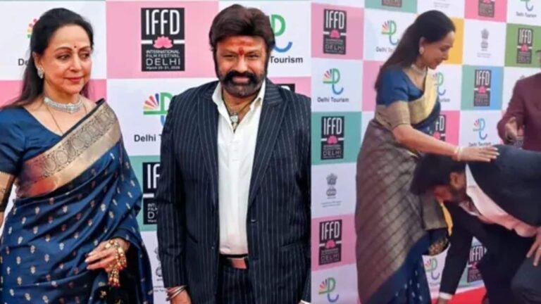 Hema Malini: भरी महफिल के बीच 'ड्रीम गर्ल' हेमा मालिनी के चरणों को छुने झुक गए बालकृष्ण, वायरल हुआ वीडियो
