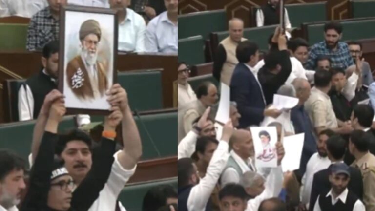 Jammu-Kashmir: ईरान को लेकर जम्मू-कश्मीर विधानसभा में जोरदार हंगामा, विधायकों के बीच हुई धक्का-मुक्की, खामेनेई की तस्वीरें भी लहराई
