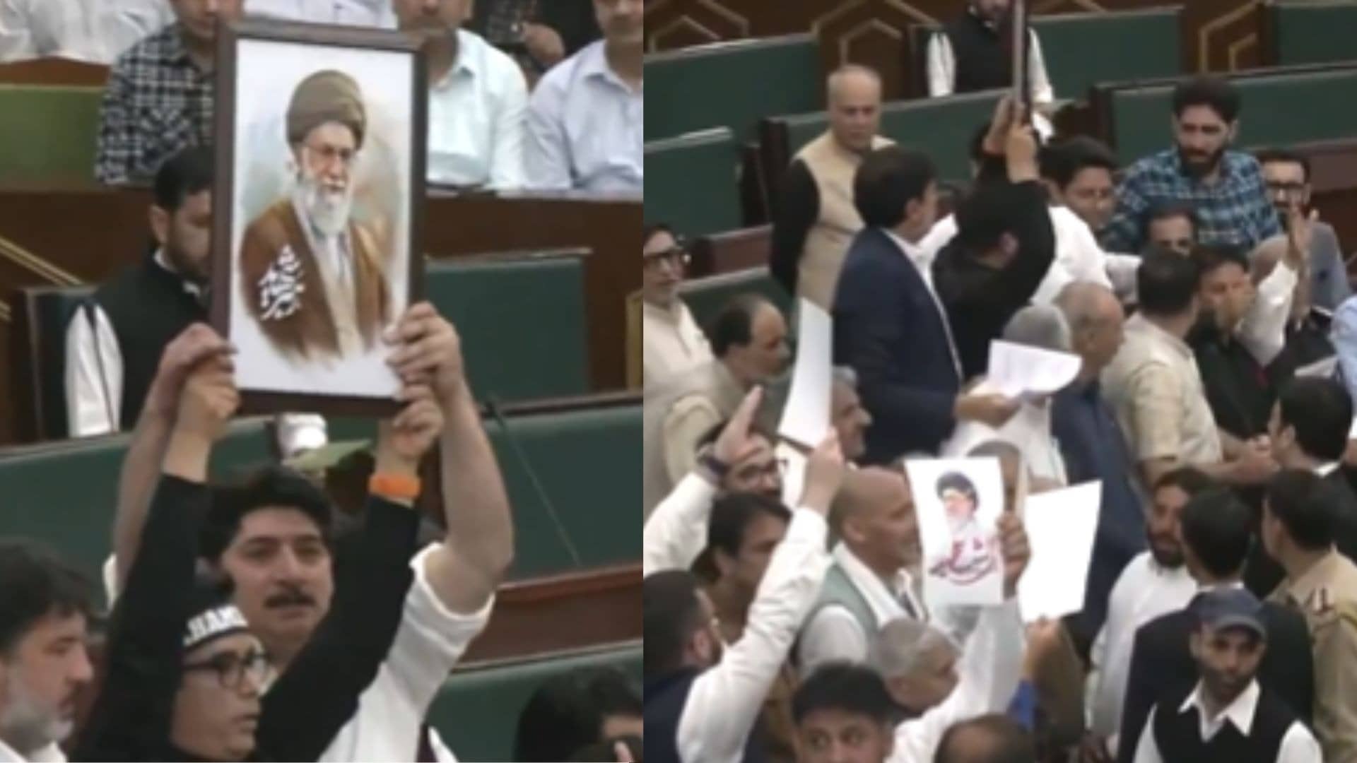 Jammu-Kashmir: ईरान को लेकर जम्मू-कश्मीर विधानसभा में जोरदार हंगामा, विधायकों के बीच हुई धक्का-मुक्की, खामेनेई की तस्वीरें भी लहराई