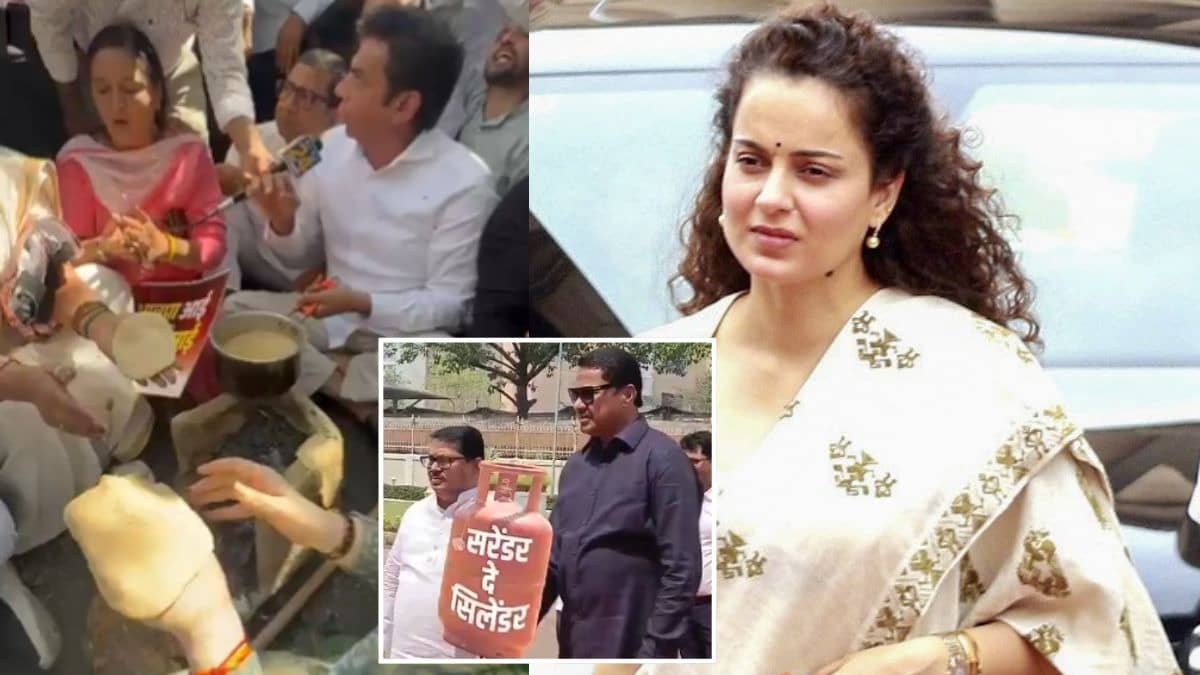 LPG संकट पर राजनीतिक घमासान, विपक्ष ने चूल्हा जलाकर किया प्रदर्शन तो BJP ने बताया अफवाह; कंगना बोलीं- PM मोदी के आश्वसन पर...