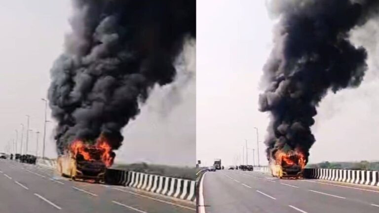 Mathura: चलती स्कूली बस बनी आग का गोला, छुट्टी के बाद बच्चों को छोड़ने जा रही थी घर; बाल-बाल बची मासूमों की जान- VIDEO