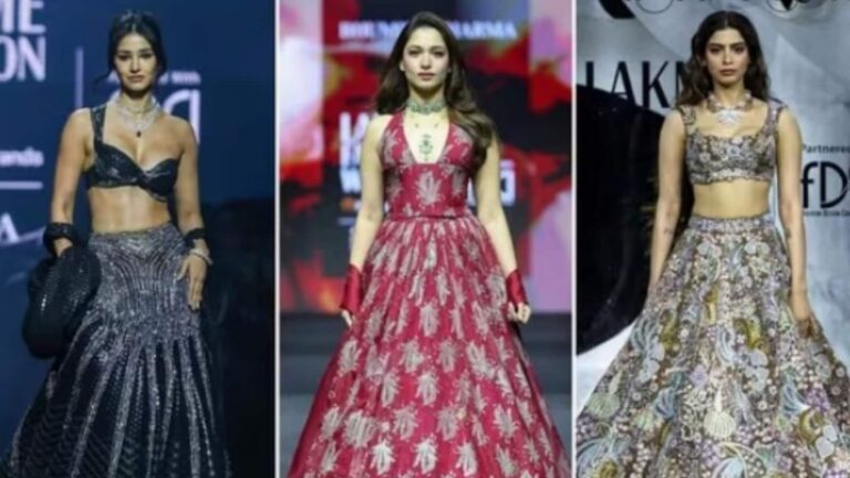 Lakme Fashion Week: दिशा पटानी, तमन्ना भाटिया से लेकर खुशी कपूर तक, लैक्मे फैशन वीक में सितारों ने खूबसूरत लहंगों में लूटी महफिल