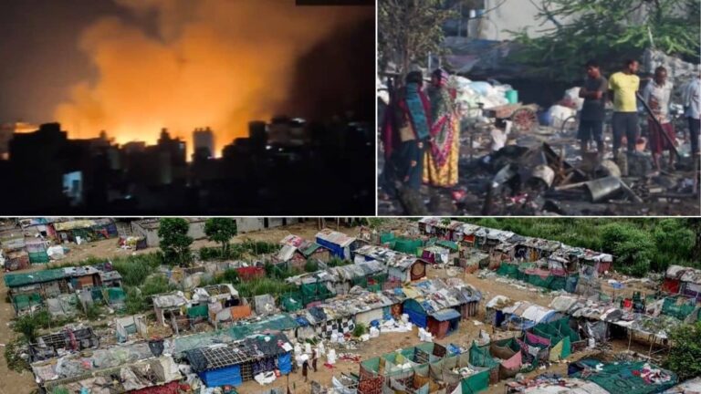 Delhi: उत्तम नगर की मछली मार्केट के पास भीषण आग का तांडव, 400 झुग्गियां जलकर खाक, कई परिवार हुए बेघर