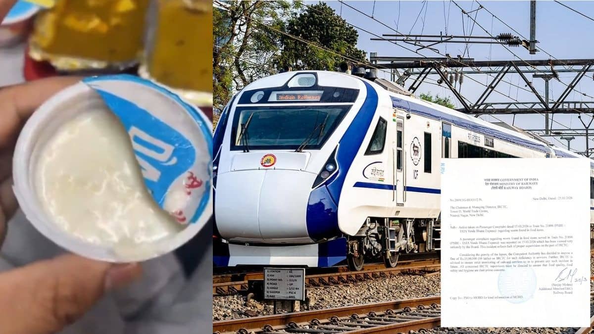 Vande Bharat: वंदे भारत एक्सप्रेस में मिला खाना, तो दही में रेंगते मिले कीड़े, IRCTC पर 10 लाख और कैटरर पर 50 लाख का जुर्माना, VIDEO