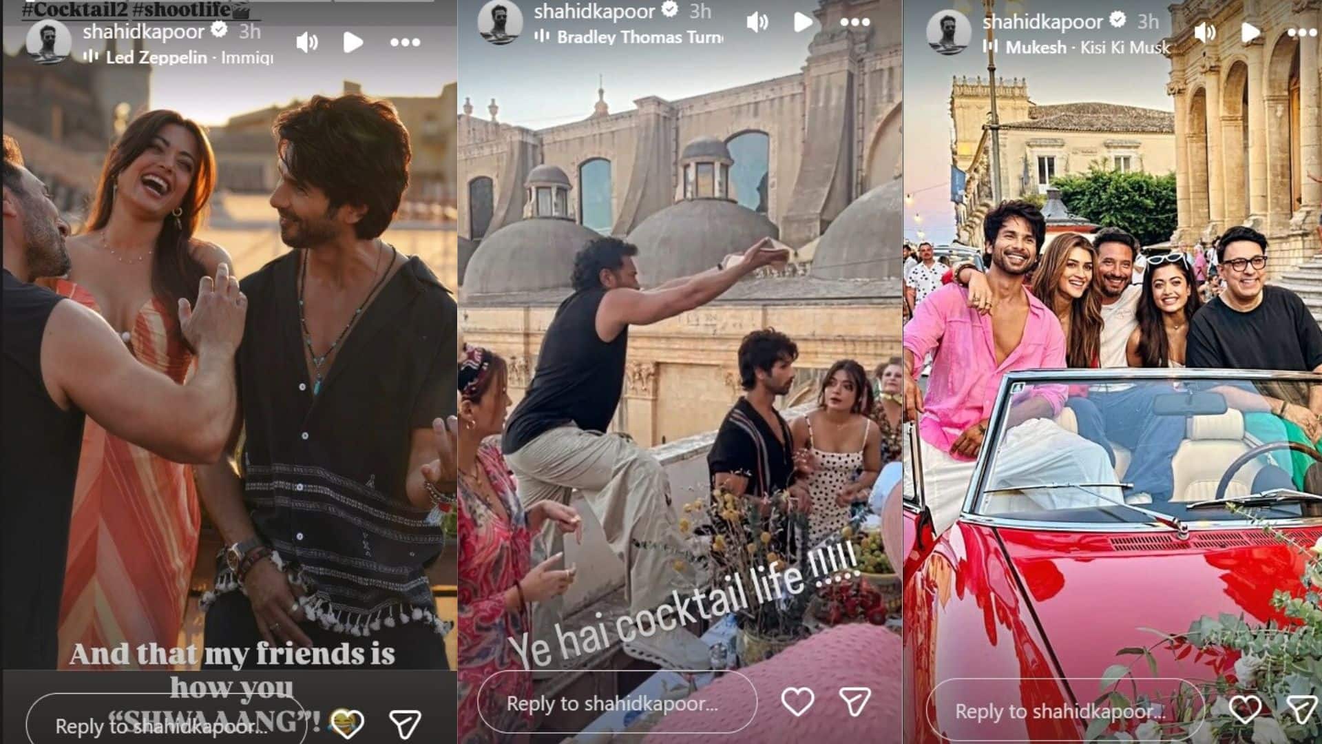 Cocktail 2 BTS Photos: शाहिद कपूर ने 'कॉकटेल 2' के सेट से शेयर की मस्ती भरी झलक, रश्मिका और कृति के साथ दिखेगी फ्रेश केमिस्ट्री