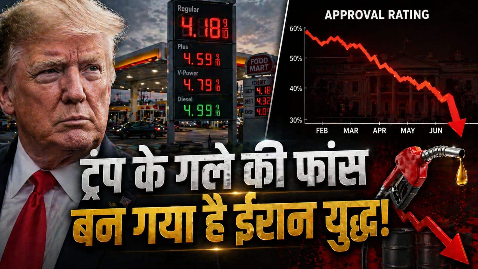 रिकॉर्ड निचले स्तर पर ट्रंप की लोकप्रियता! ईरान युद्ध ने बिगाड़ा खेल, महंगाई ने छुड़ाए आम अमेरिकियों के पसीने