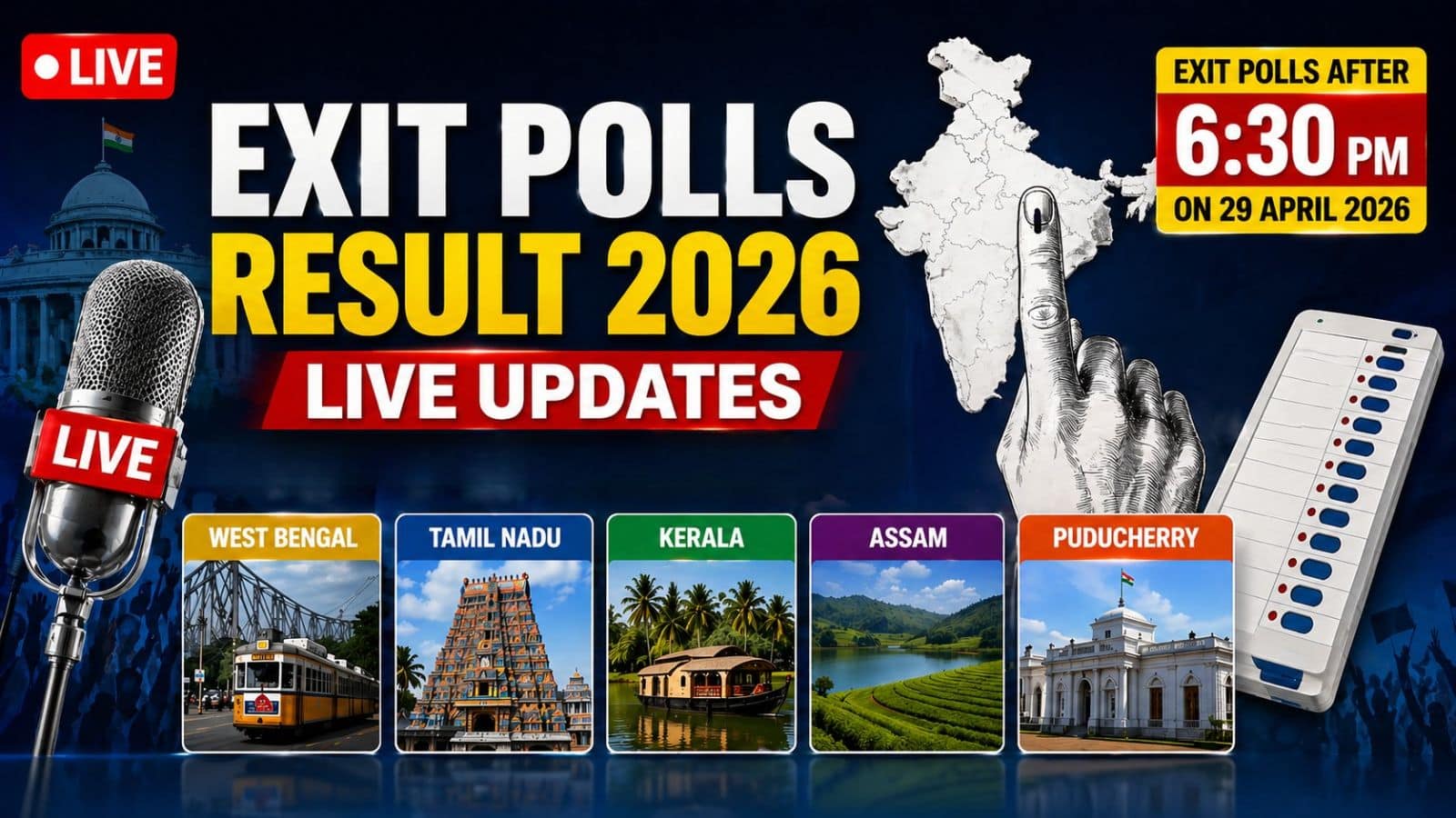 Exit Polls Result 2026 Live: बंगाल में वोटिंग खत्म होने का इंतजार, फिर आएगा एग्जिट पोल का रुझान