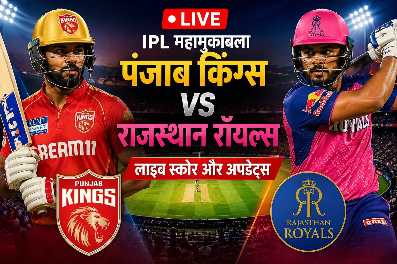 PBKS vs RR IPL 2026 Match Live Score: आज होगी गेंदबाजों की अग्निपरीक्षा! एक तरफ वैभव सूर्यवंशी तो दूसरे ओर गरजेगा प्रियांश आर्या का बल्ला