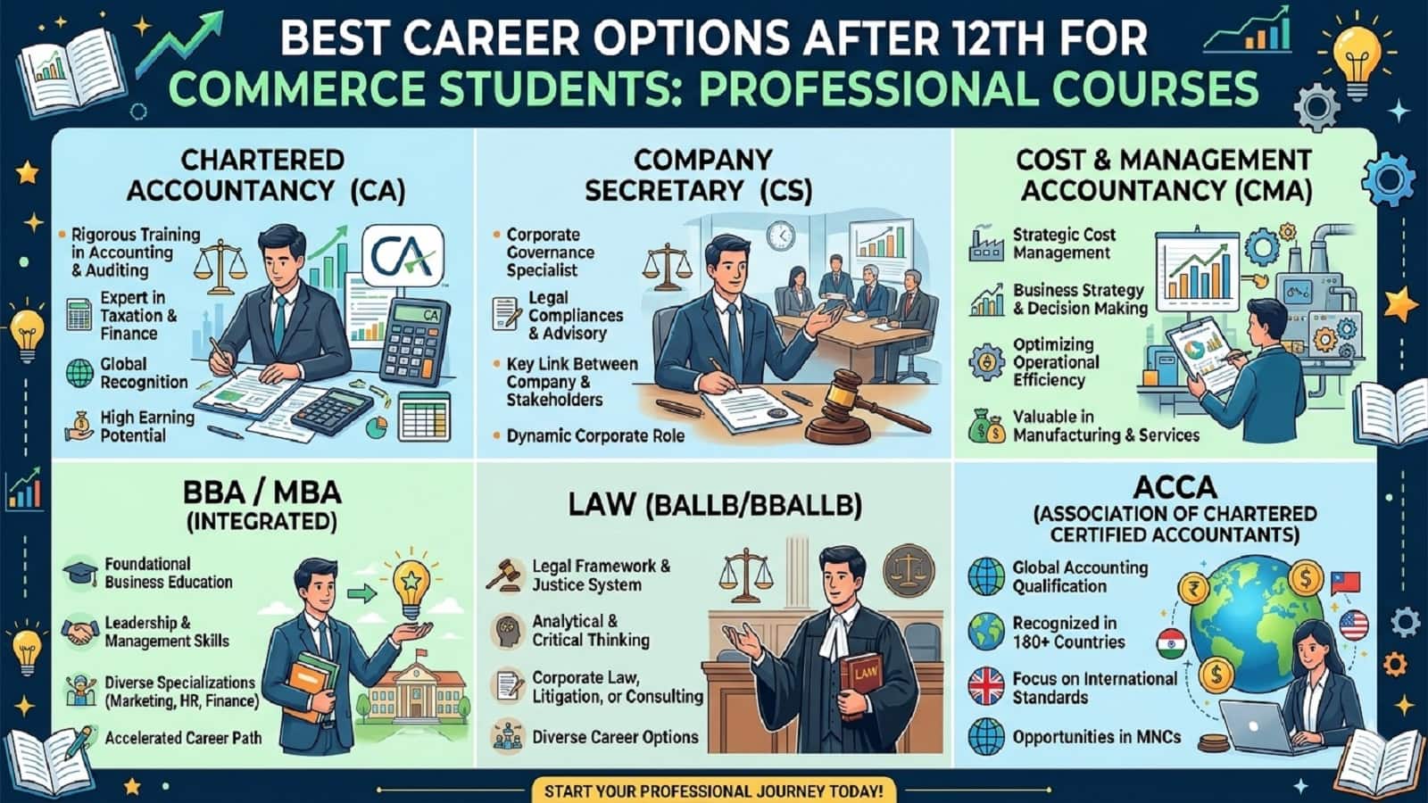 Best Commerce Career Options after 12th:कॉर्पोरेट सेक्टर में धाक जमाने में काम आएंगे ये प्रोफेश्नल कोर्स, साथ में रही है मैथ्स तो करियर छू सकता है आसमान