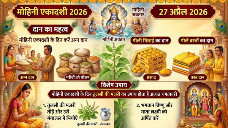 Mohini Ekadashi 2026 Upay: 27 अप्रैल को एकादशी व्रत में करें तुलसी की मंजरी का ये तकदीर बदलने वाला उपाय, जानें किन चीजों के दान से मिलेगी श्रीहरि की कृपा