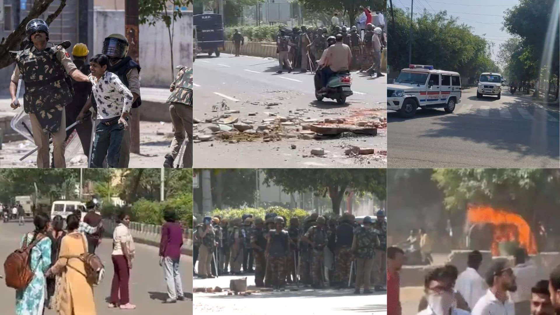 गाड़ियों पर पथराव, बसों में आगजनी और तोड़फोड़...नोएडा में श्रमिकों के प्रदर्शन में फिर बवाल, कई पुलिसकर्मी घायल; रणक्षेत्र बना सेक्टर-121