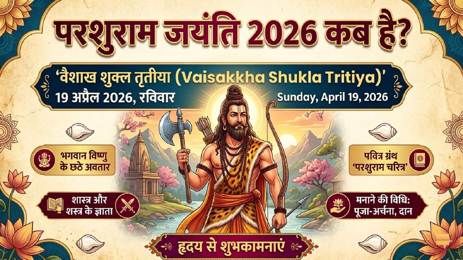 Parshuram Jayanti 2026:वैशाख माह में ही मनाई जाती है परशुराम जयंति, जानें कब है इसकी तारीख और मुहूर्त