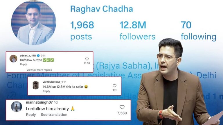 Raghav Chadha: भाजपाई बनते ही राघव चड्ढा को लगा Gen Z  का झटका! अब लाखों की संख्या में घट गए फॉलोअर्स; कमेंट में लिखा सिर्फ एक चीज