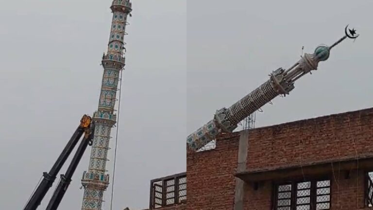 Sambhal Bulldozer Action: संभल में गरजा बुलडोजर, मस्जिद की 35 फीट ऊंची मीनार ढहाई, 15 साल पहले सरकारी जमीन पर हुआ था निर्माण