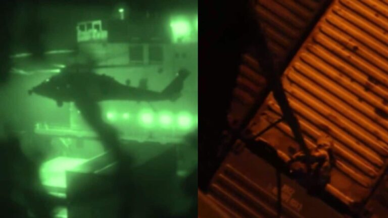 VIDEO: इंजन रूम उड़ाया फिर रस्सी के सहारे हेलीकॉप्टर से उतरे कमांडो, फिल्मी अंदाज में हुआ ईरानी जहाज पर कब्जे का ऑपरेशन