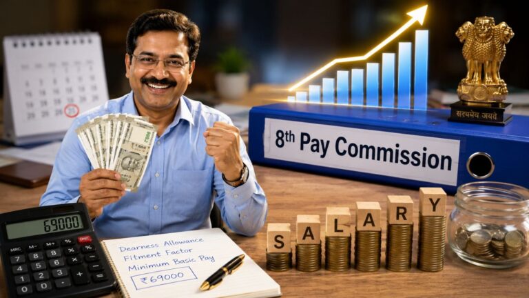 8th Pay Commission: कर्मचारियों की लगेगी लॉटरी! सिर्फ DA नहीं, इस सीक्रेट फॉर्मूले से सीधे ₹69000 होगी न्यूनतम बेसिक सैलरी