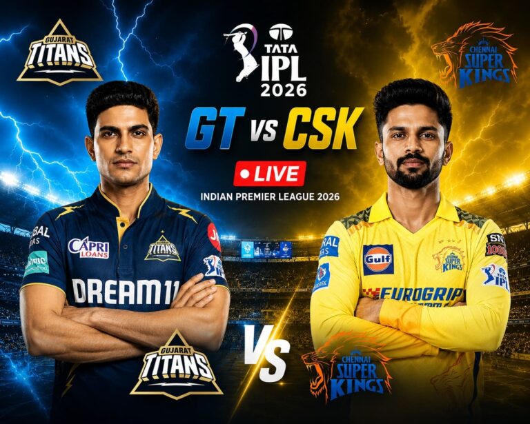 GT vs CSK IPL 2026 Match Live Score: पहले ही गेंद पर लगा चेन्नई को झटका, संजू सैमसन आउट