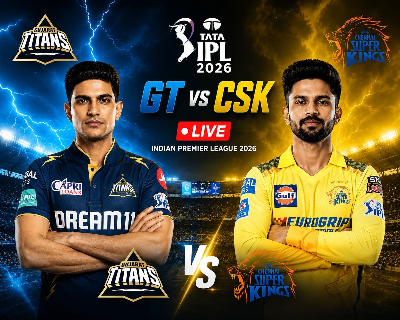 GT vs CSK IPL 2026 Match Live Score: प्लेऑफ के लिए चेन्नई को चाहिए हर हाल में जीत,  गुजरात की नजर टॉप-2 पर