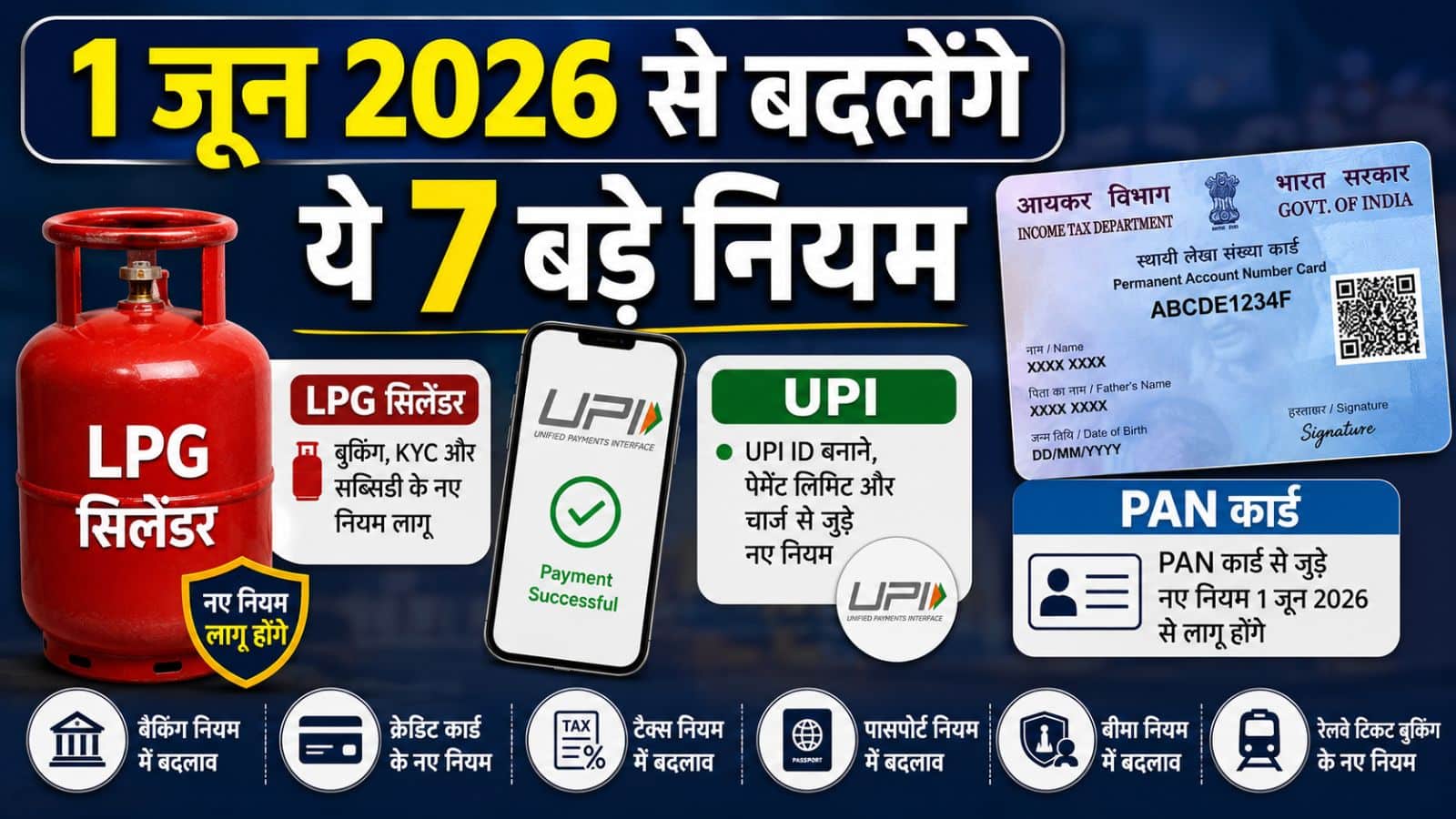 New Rules 1 June: LPG से UPI तक... 1 जून 2026 से बदल रहे हैं ये 7 बड़े नियम, आपकी जेब और बजट पर पड़ेगा सीधा असर