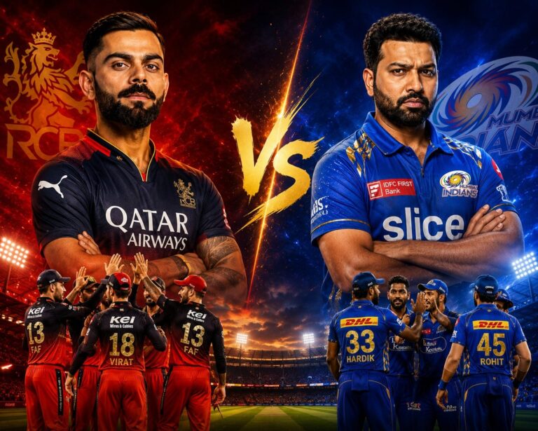 RCB vs MI IPL 2026 Match Live Score:  रोहित Vs कोहली का मुकाबला, आरसीबी से हार का बदला लेने उतरेगी हार्दिक की टीम