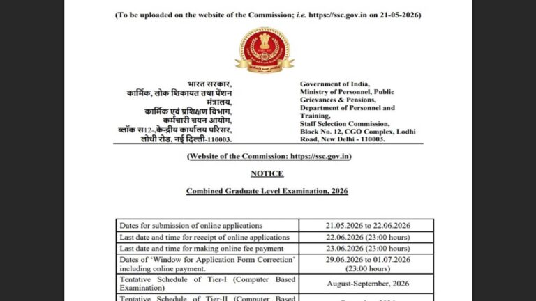 SSC CGL 2026 New Exam Pattern: इस परीक्षा में मैथ्स और रीजनिंग के लिए मिलेंगे सिर्फ 15 मिनट, जानें क्या है एसएससी सीजीएल में लागू सेक्शनल टाइमिंग