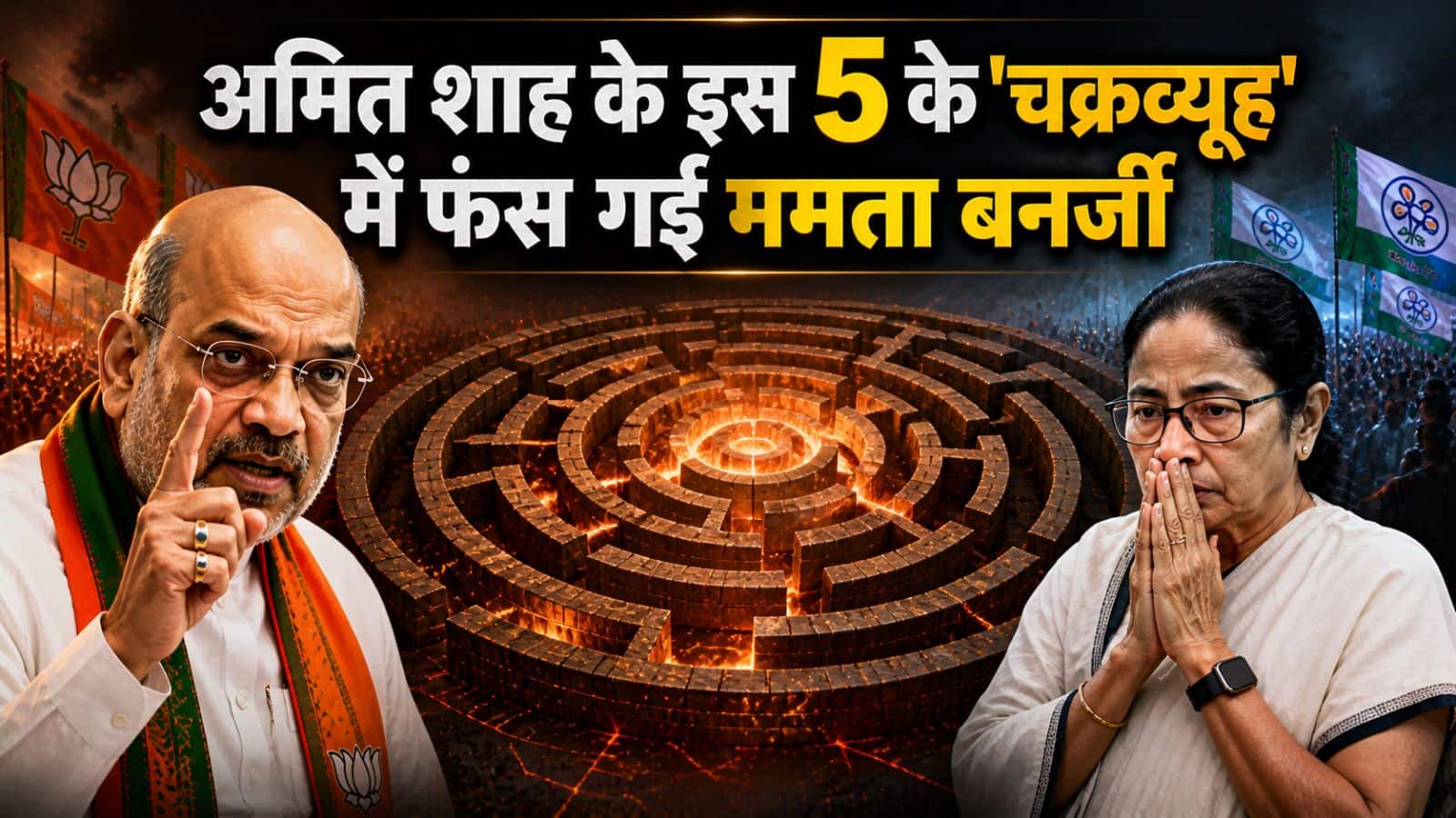 पश्चिम बंगाल में अमित शाह के इस 5 के 'चक्रव्यूह' में फंस गईं ममता बनर्जी, वो स्ट्रॉन्गहोल्ड देखती रहीं और खिसक गई जमीन!