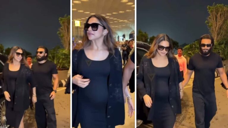 Deepika Padukone Baby Bump:  एयरपोर्ट पर बेबी बंप फ्लॉट करती नजर आईं दीपिका पादुकोण, ख्याल रखते दिखे रणवीर सिंह