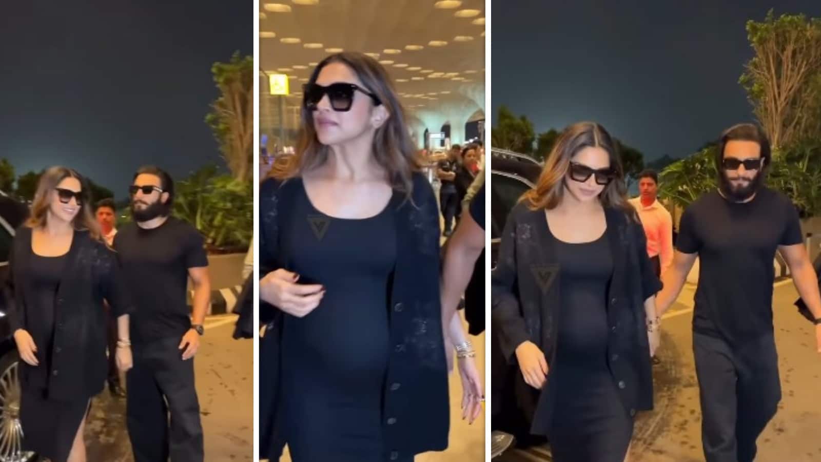 Deepika Padukone Baby Bump:  एयरपोर्ट पर बेबी बंप फ्लॉट करती नजर आईं दीपिका पादुकोण, ख्याल रखते दिखे रणवीर सिंह