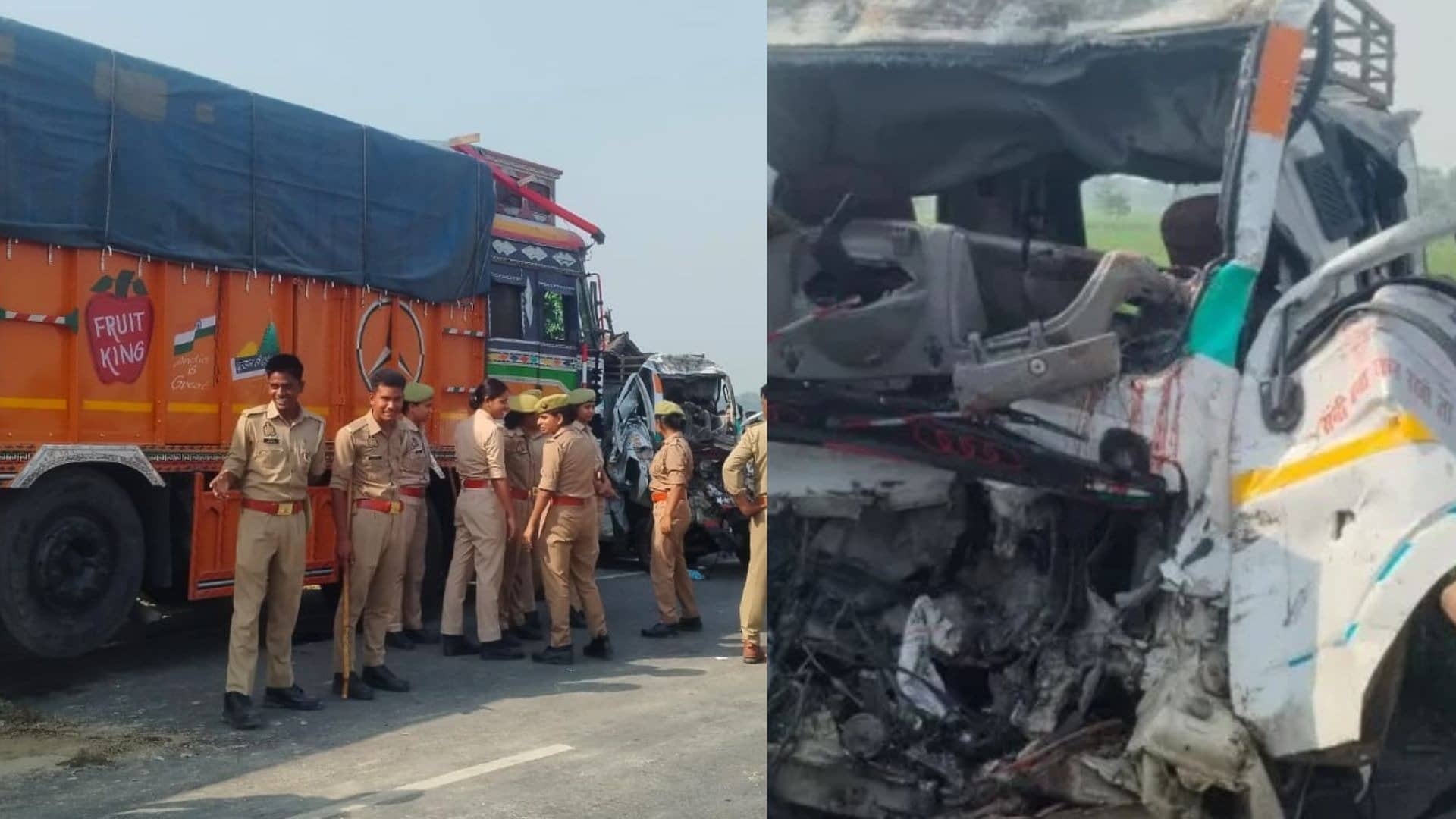 BREAKING: लखीमपुर में तेज रफ्तार ट्रक ने मारी टाटा मैजिक को सामने से टक्कर; 10 लोगों की मौके पर मौत; कटर से काटकर निकालनी पड़ी लाशें