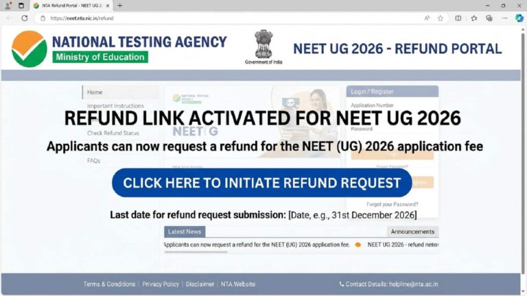 NEET 2026 fee refund: एनटीए का फीस रीफंड लिंक हुआ एक्टिव, यहां तुरंत अपनी बैंक डीटेल करें अपडेट