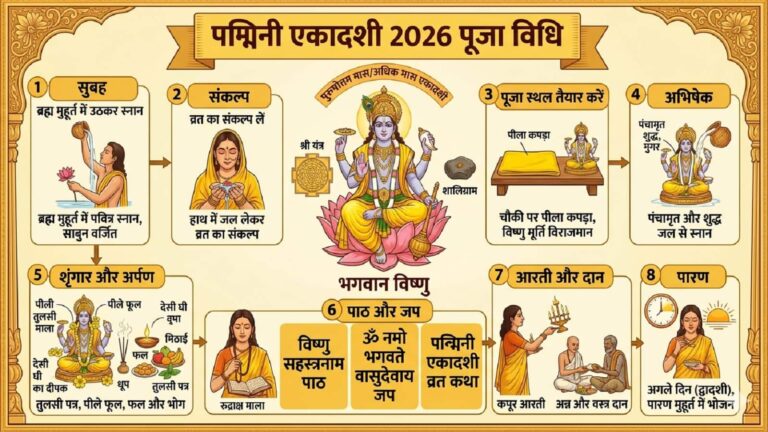 Padmini Ekadashi 2026 kab hai: आज या कल मलमास की पहली एकादशी का व्रत कब है? जानें पद्मिनी एकादशी व्रत की सही तारीख, पूजा मुहूर्त और विधि