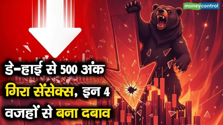 डे-हाई से 500 अंक गिरा सेंसेक्स, इन 4 वजहों से बना दबाव