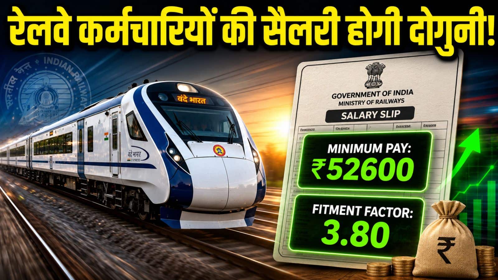 8th Pay Commission: रेलवे कर्मचारियों की सैलरी होगी दोगुनी! फिटमेंट फैक्टर 3.80 करने पर अड़े यूनियन, देखें सभी बड़ी मांगें