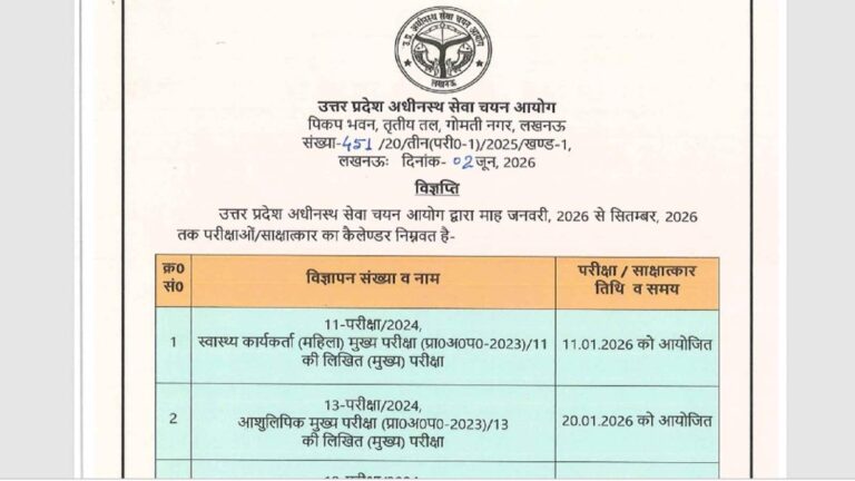 UPSSSC Exam Calendar 2026: आधिकारिक वेबसाइट पर देखें पूरे साल होने वाली यूपीएसएसएससी परीक्षाओं की डेट और करें अपनी तैयारी