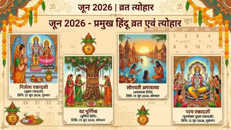 June Vrat Tyohar List 2026: आने वाले हैं सोमवती अमावस्‍या, निर्जला एकादशी और वट पूर्णिमा के पर्व, जानें जून महीने के व्रत-त्‍योहार