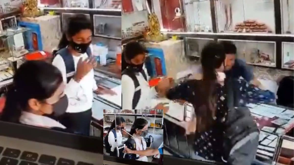 चेहरे पर मास्क और जेब में पेपर स्प्रे... पटना में ज्वेलरी शॉप लूटने पहुंचीं दो लड़कियां, दुकान में ही हो गईं लॉक-VIDEO