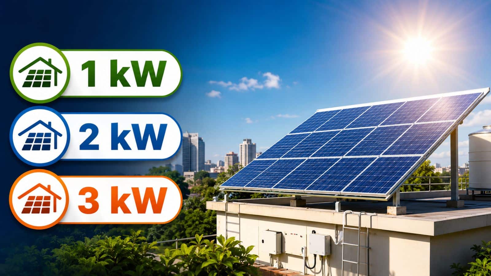1kW, 2kW या 3kW? घर के लोड के हिसाब से चुनें सही सोलर सिस्टम, जानें खर्च, बचत, सब्सिडी और अप्लाई करने का पूरा प्रोसेस