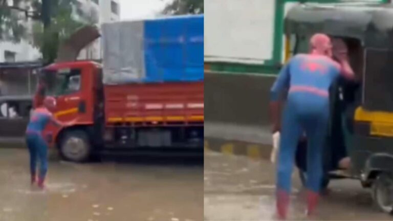 Viral Video: बारिश में जब थम गया ट्रैफिक, तब सड़क पर उतरा 'स्पाइडर-मैन', इंटरनेट पर मचा बवाल