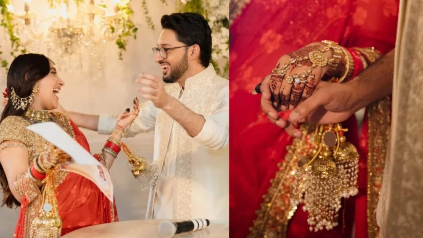 Akanksha Ranjan wedding photos: आकांक्षा रंजन कपूर ने शरण शर्मा से की शादी, इंटीमेट वेडिंग की खूबसूरत तस्वीरें वायरल