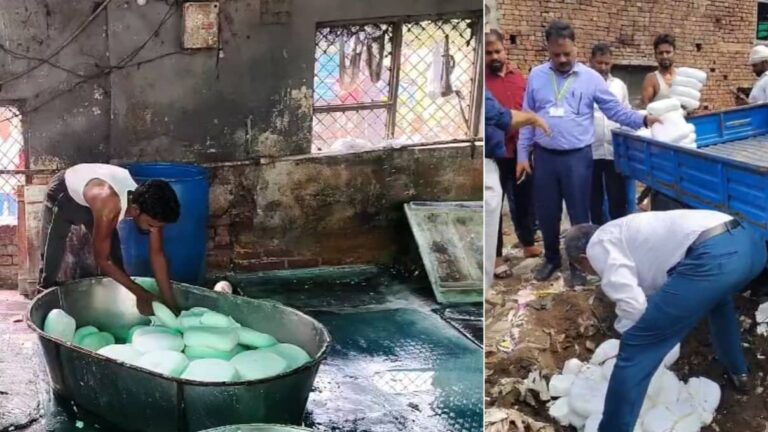 अलीगढ़ में फूड सेफ्टी टीम की बड़ी छापेमारी, 400 किलो नकली पनीर और 2000 लीटर सिंथेटिक दूध नष्ट किया, कई डेयरी सील