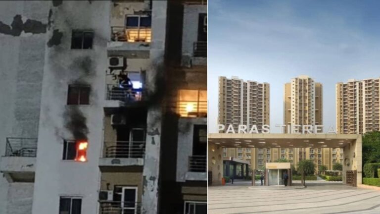 BREAKING: नोएडा की सोसाइटी में AC फटने से भीषण आग, चपेट में आए कई फ्लैट्स